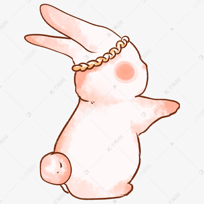 可爱小兔子背影