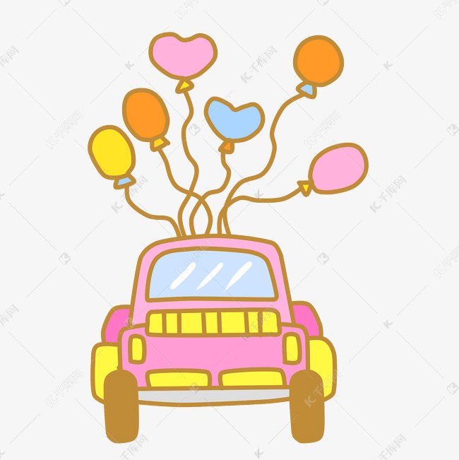 可爱气球汽车