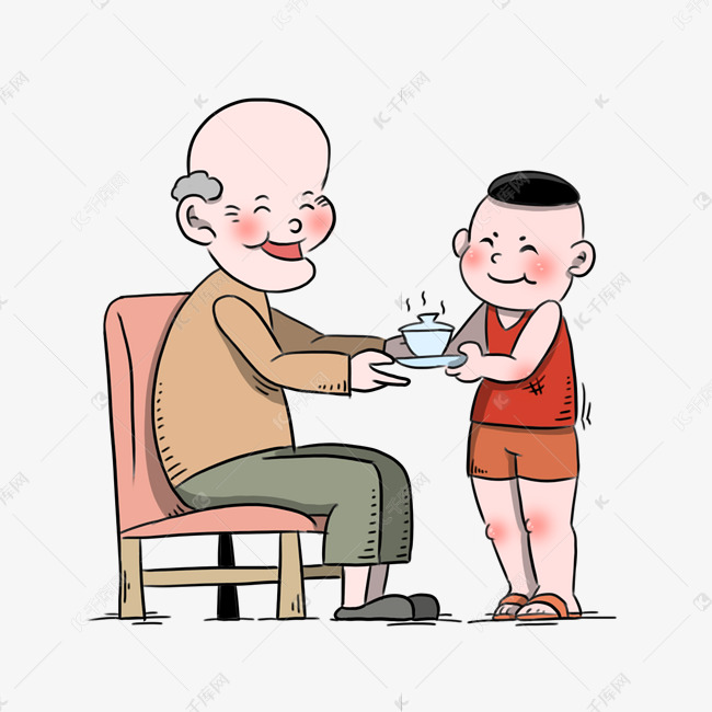 重阳节敬老爱老端茶倒水