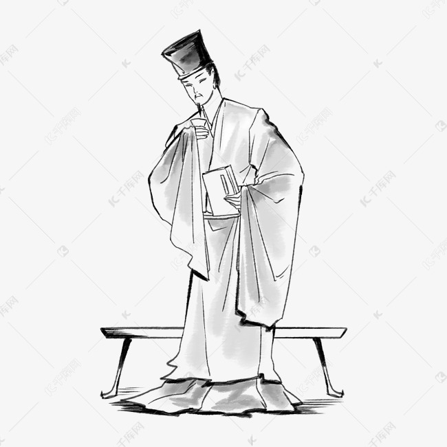 水墨古代诗人杜甫