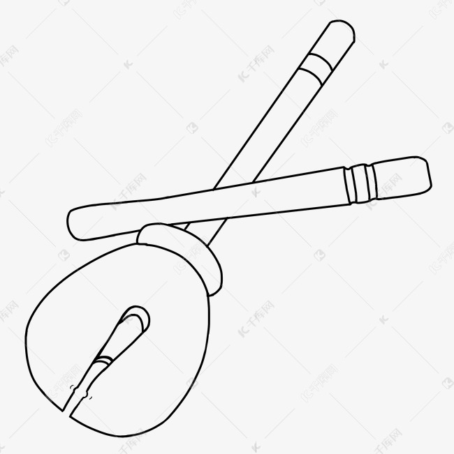 线描乐器木鱼