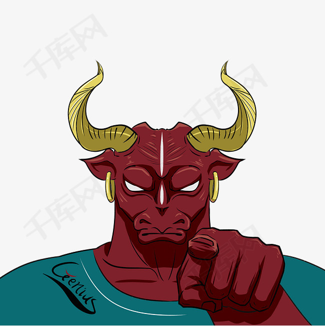 霸气牛年牛人气势牛气红牛