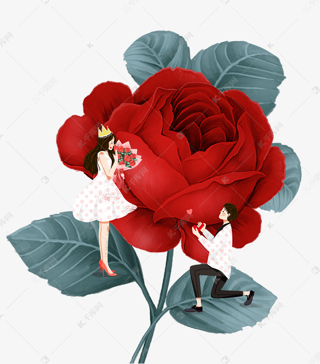 玫瑰花情侣求婚