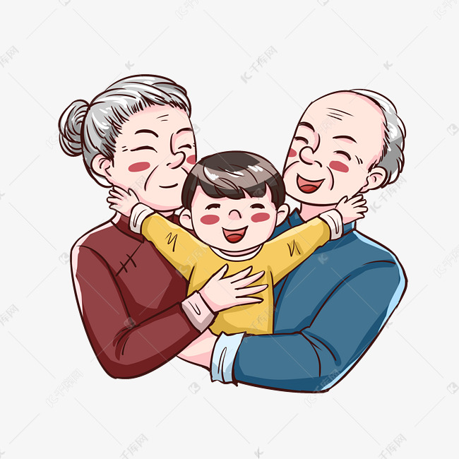 国潮重阳节祖孙团聚