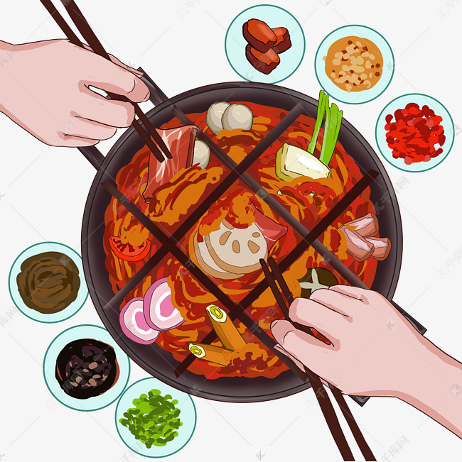 九宫格麻辣火锅