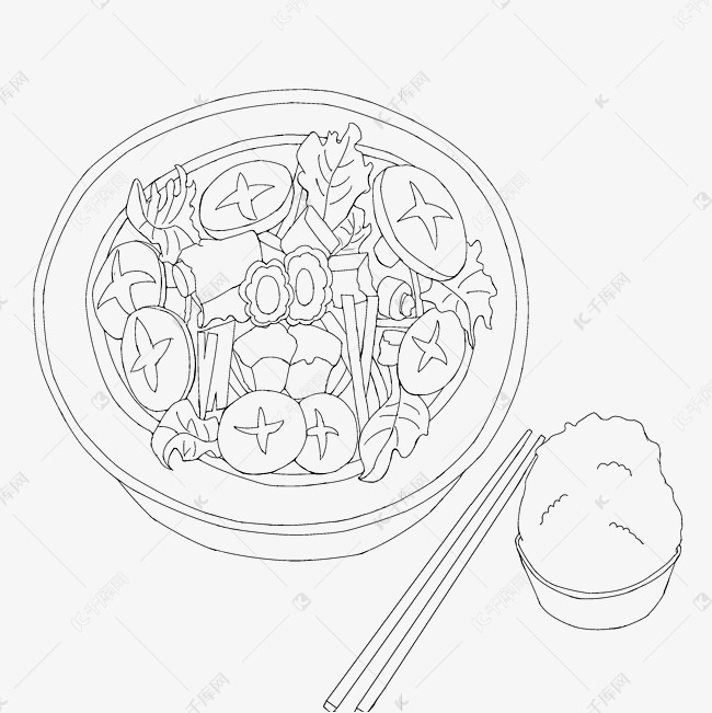 线描中华美食