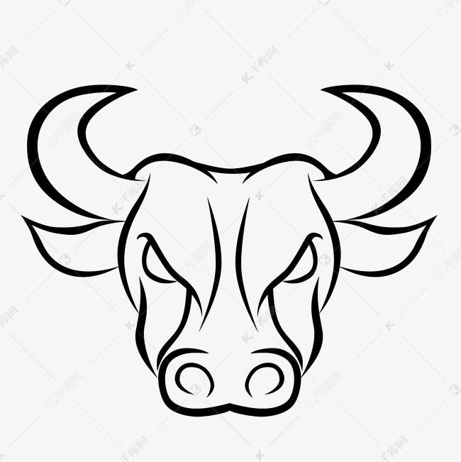 图标线描牛