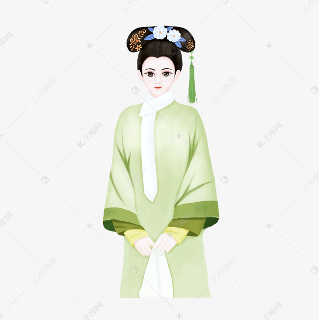手绘清朝宫廷格格