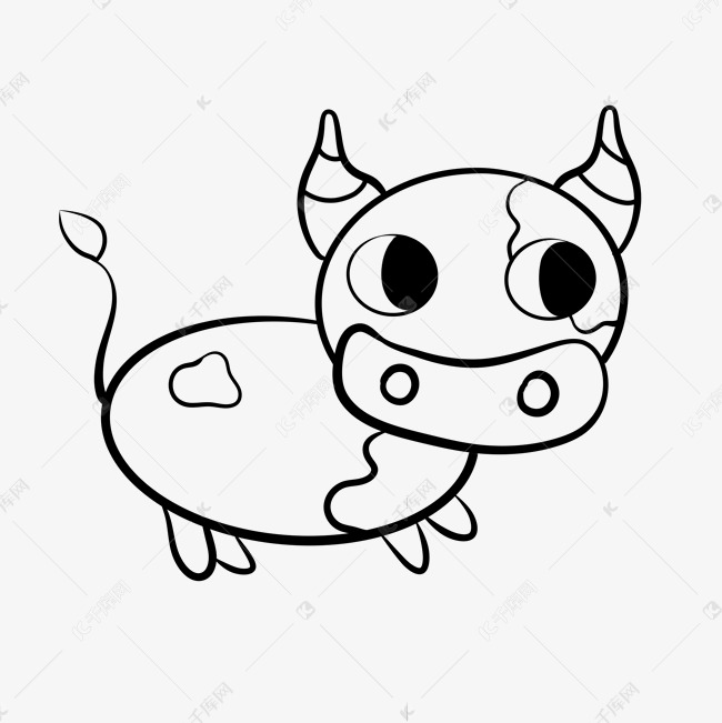 图标线描牛