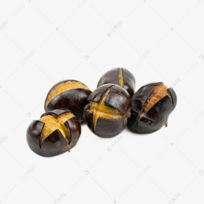 裂开的板栗坚果