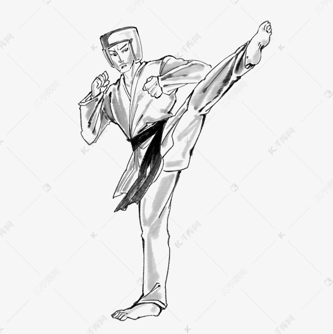 跆拳道踢腿人物
