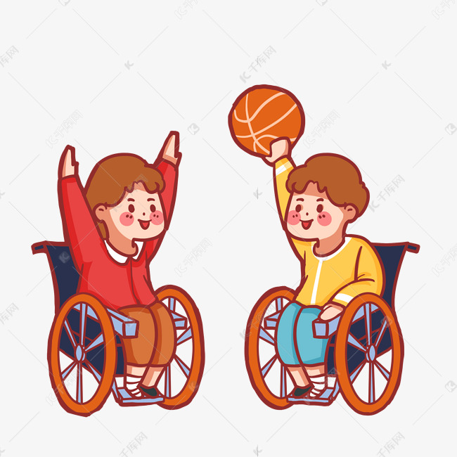 残疾人坐轮椅打篮球