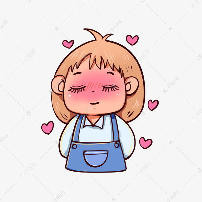 害羞表情包可爱卡通小女孩
