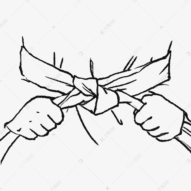 跆拳道特写腰带线描