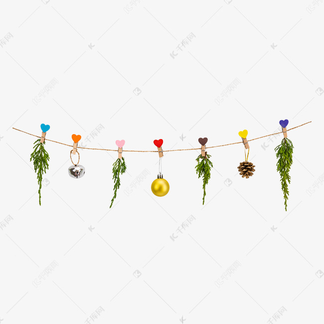圣诞节松枝挂饰素材图片免费下载-千库网