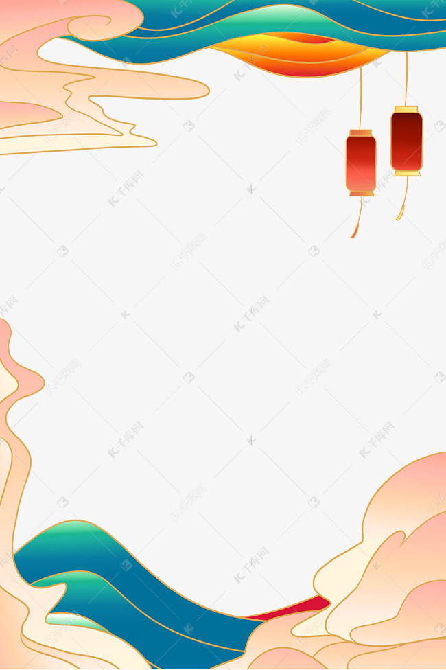 国潮风祥云边框素材图片免费下载-千库网