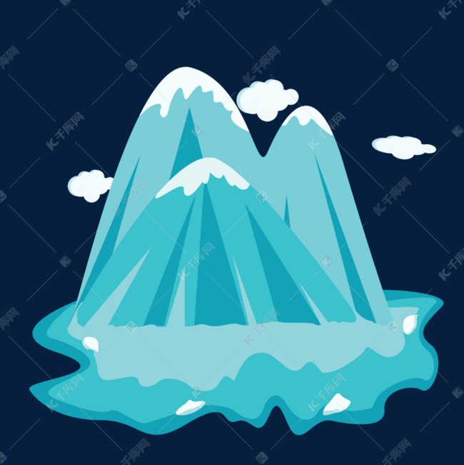 卡通风格正在融化的冰山