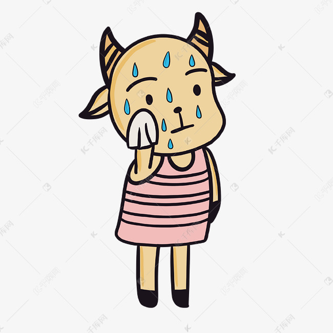 小羊毛巾擦汗表情
