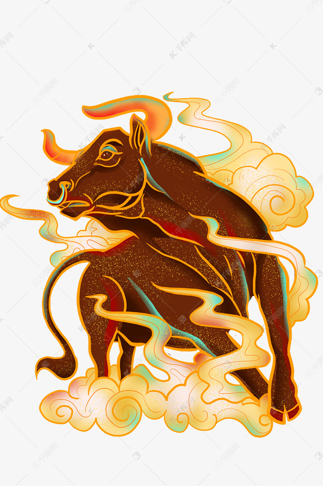 老牛牛年新年春节素材图片免费下载-千库网