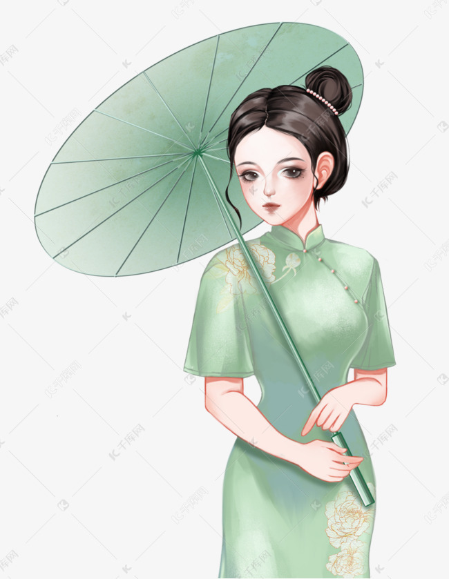 复古民国风旗袍美女
