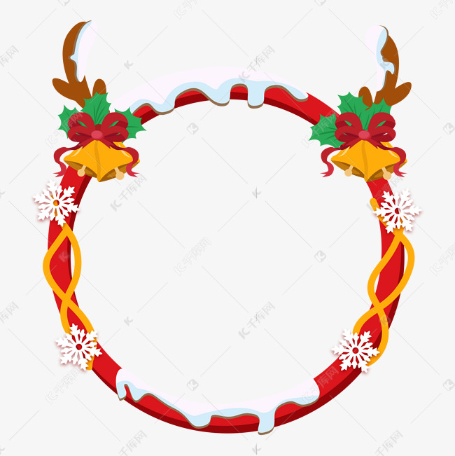 圣诞头像框矢量图