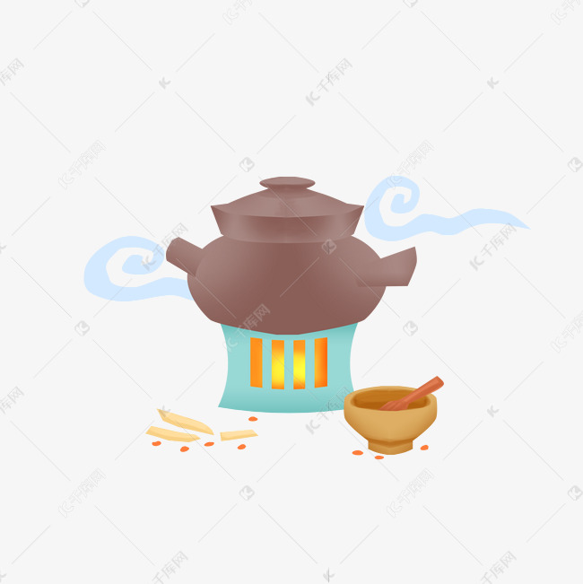 国潮风中药熬汤药