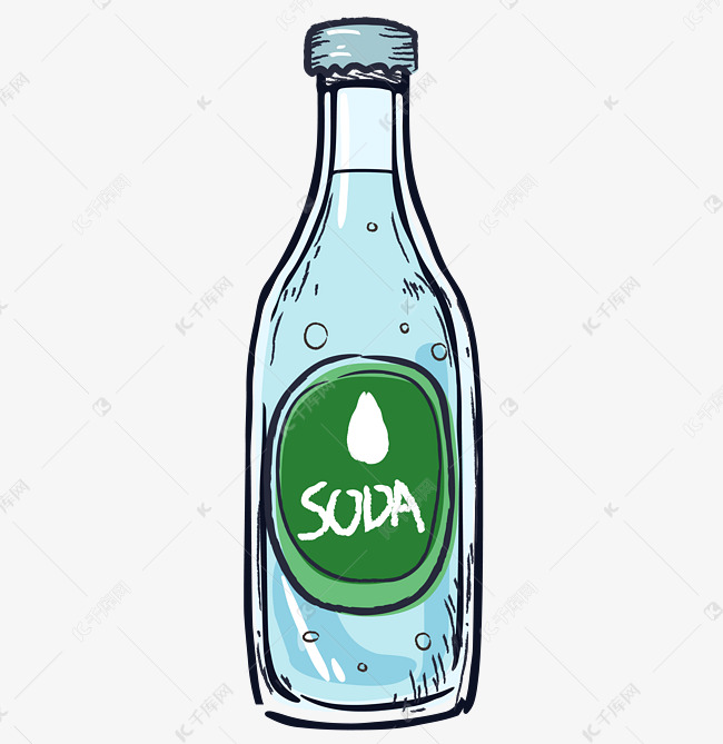 手绘苏打水瓶