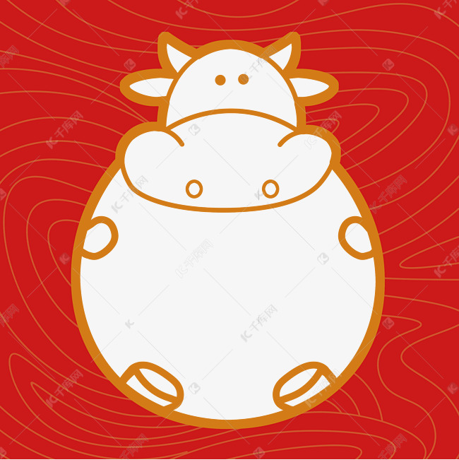 牛年红色头像框拍照框