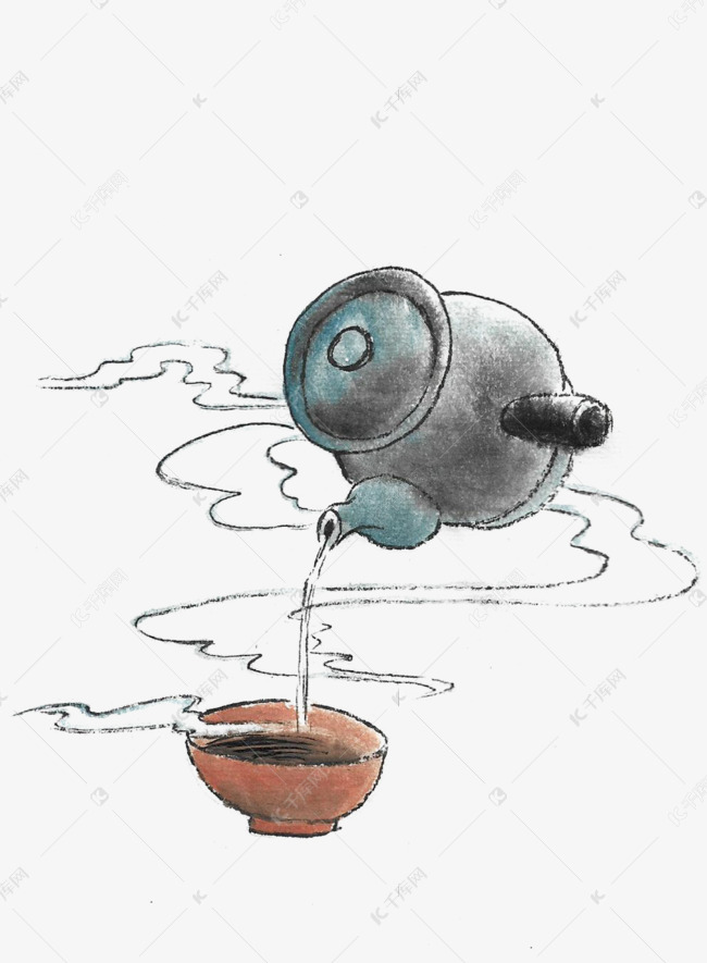 水墨中药药罐