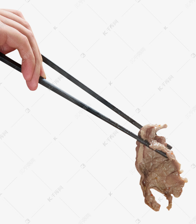 筷子夹肉餐饮美食