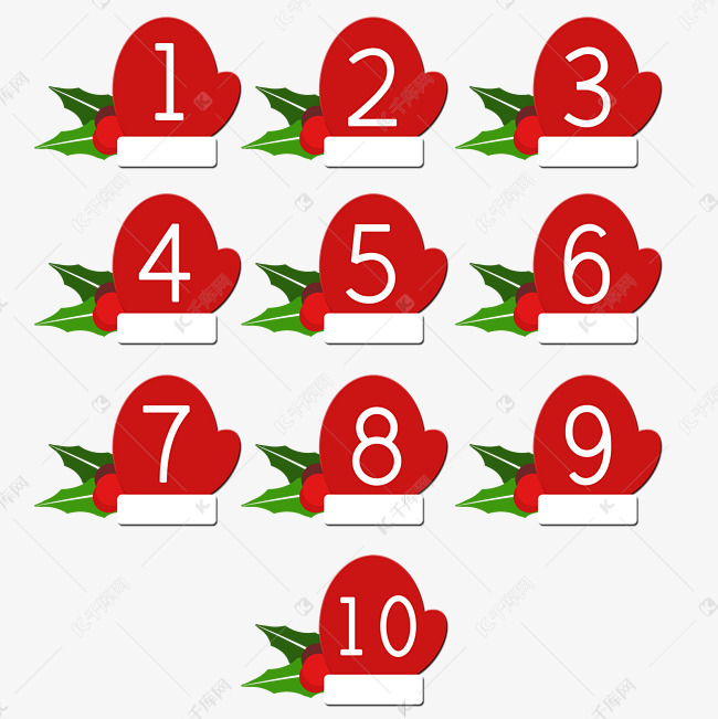圣诞手套数字分隔符