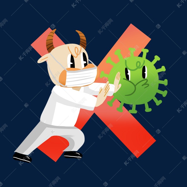 小牛戴口罩抗疫
