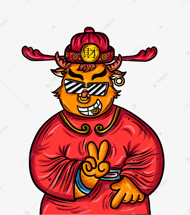 国潮中国风古风财神爷