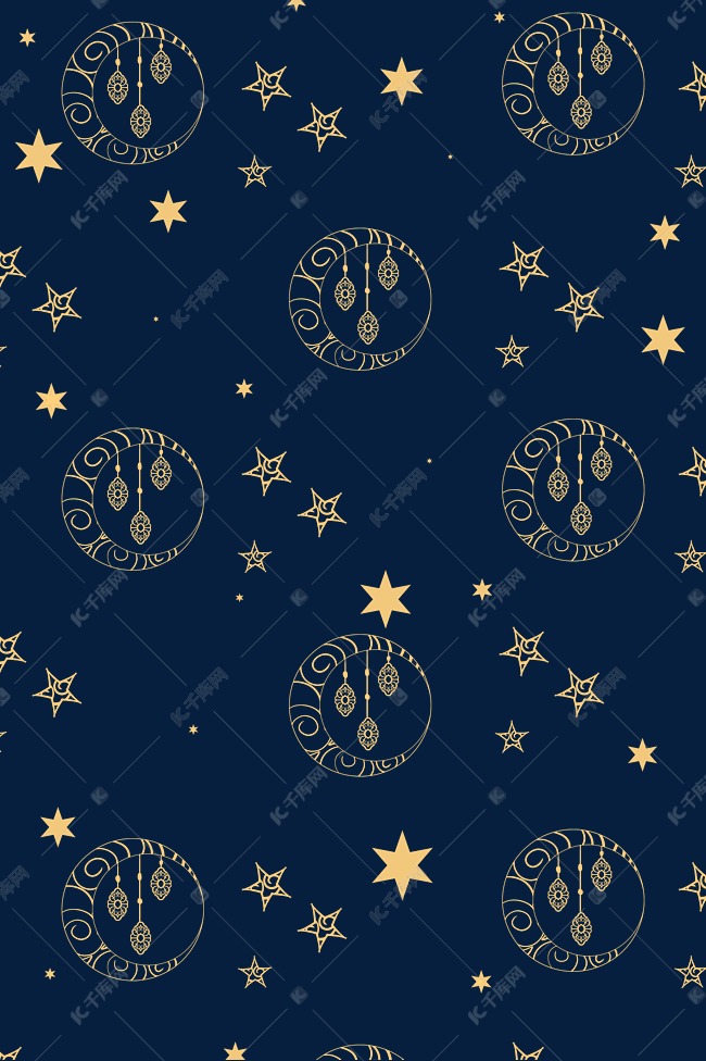 金色星月底纹素材图片免费下载-千库网