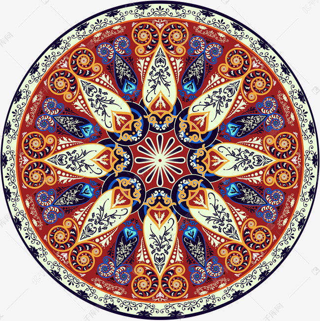 古典花纹地毯圆圆形
