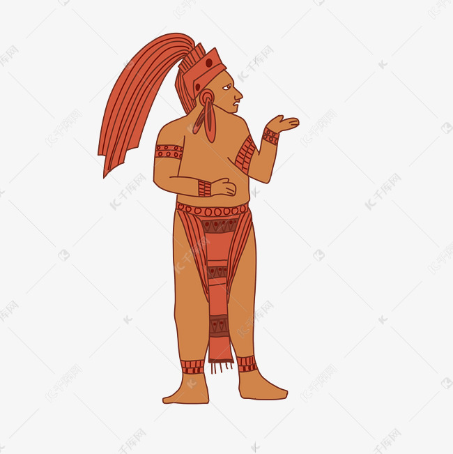 红色头饰玛雅人