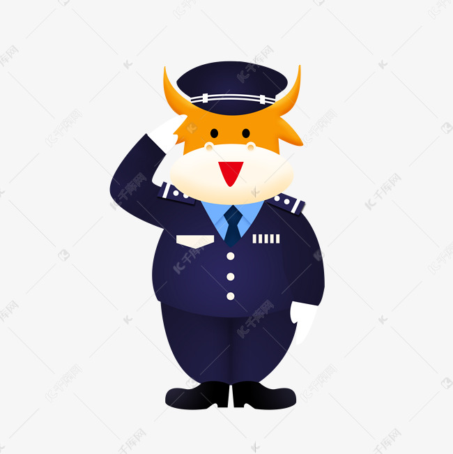 牛年新年警察牛牛