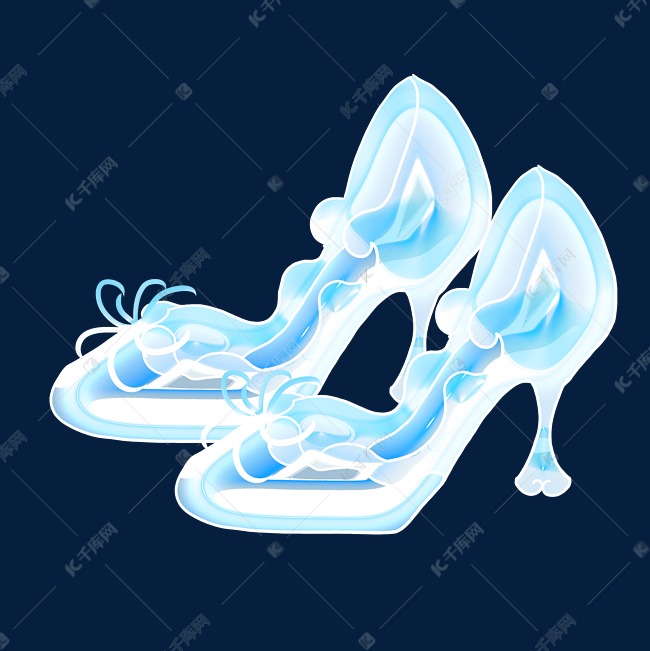精美蓝色水晶鞋