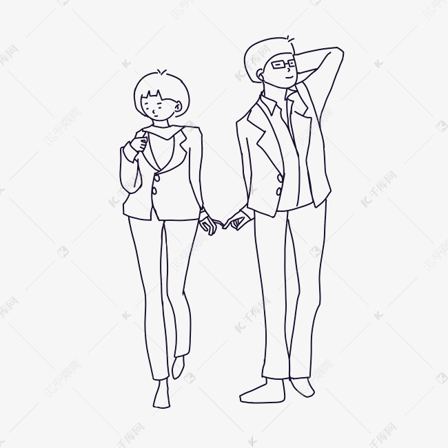 牵手约会情侣