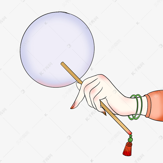 拿扇子的古风手
