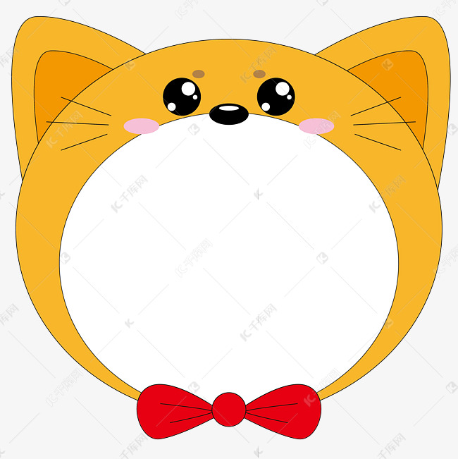 可爱小猫头动物边框