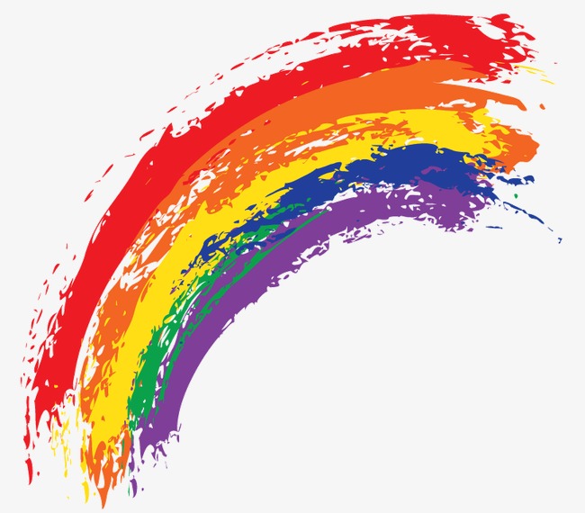 水彩涂鸦彩虹矢量素材