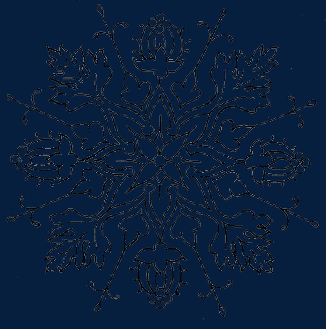 素描花朵组合圆形花环