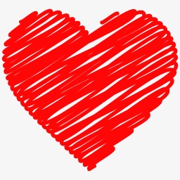 手绘卡通_心形手绘png素材-90设计