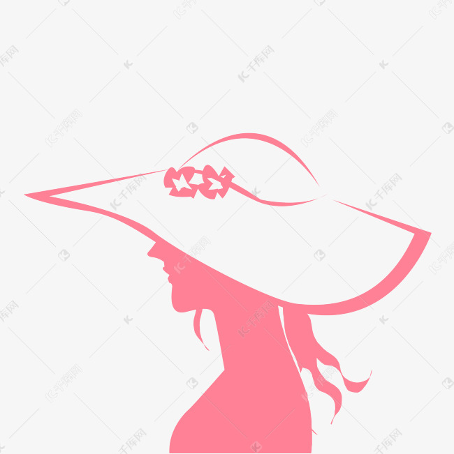 戴帽子女性剪影素材图片免费下载 高清卡通手绘psd 千库网 图片编号