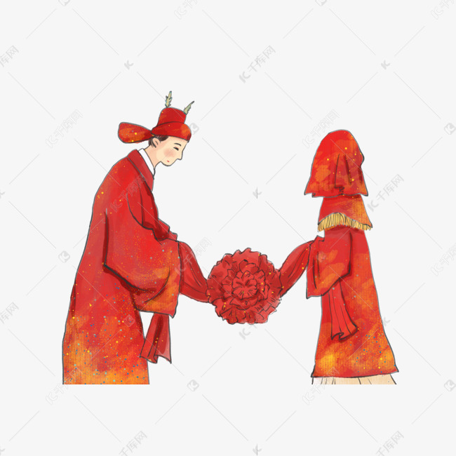 古代婚礼插画图片