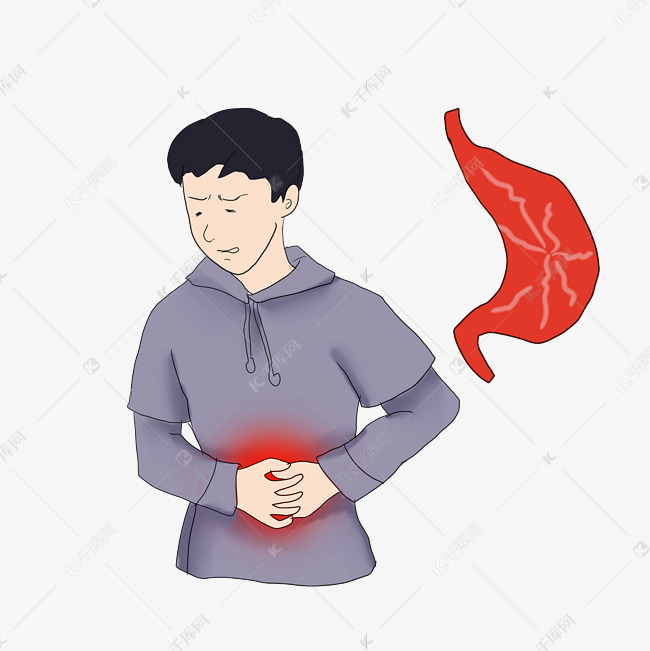 胃部疼痛受伤男孩