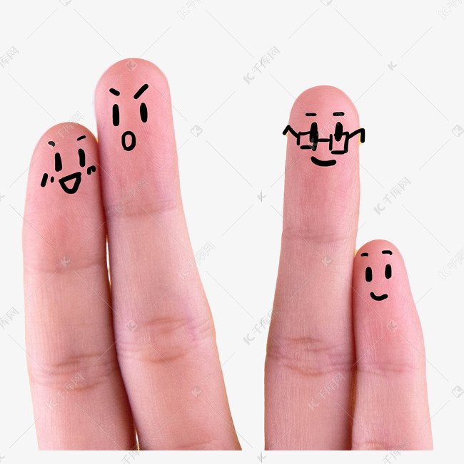 两对情人节手指情人