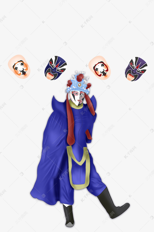 非遗古风变脸戏曲民俗脸谱素材图片免费下载-千库网