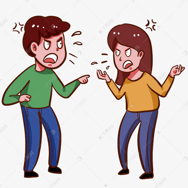 卡通情侣吵架